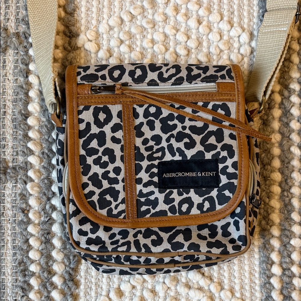 Animal Print Crossbody Bag - Black and Tan